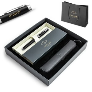 Kingituskomplekt Parker IM Black CT täitesulepea (M) - 1931651 graveeringuga / Komplekt koos pliiatsikarbiga