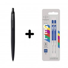 Parker Jotter XL Black BT pastapliiats + Economy geeltäite sinisele pastapliiatsile, 2 tk.