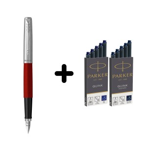 Parker Jotter Originals Red Täitepliiats + Parker tumesinine ja sinine padrunid