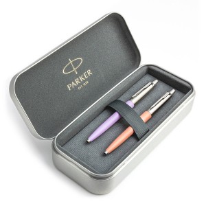 Parker Jotter Originals Lilac ja Powder Pink pliiatsi kinkekomplekt metallkorpusega