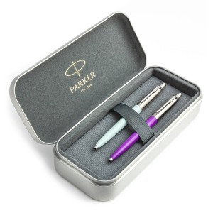 Parker Jotter Originals Pastel Blue ja Purple Pastapliiats kinkekomplekt metallist korpusega Parker Jotter Originals Pastel Blue ja Purple Pastapliiats kinkekomplekt metallist korpusega