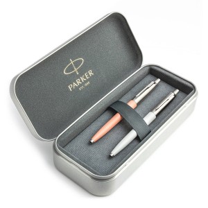 Parker Jotter Originals Powder Pink ja Pearl pastapliiatsi kinkekomplekt metallkorpusega