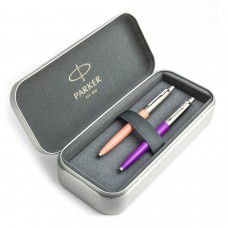 Parker Jotter Originals Powder Pink ja Purple Pastapliiats kinkekomplekt metallist korpusega