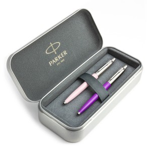 Parker Jotter Originals Pink ja Purple Pastapliiats kinkekomplekt metallist korpusega