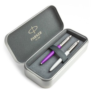 Parker Jotter Originals Purple ja Pearl Grey Pastapliiats kinkekomplekt metallist korpusega