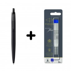 Parker Jotter XL Must BT Pastapliiats + sinine (M) pliiatsi täidis 3 tk.