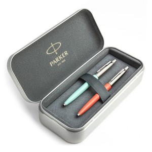 Parker Jotter Originals Mint ja Coral pastapliiatsi kinkekomplekt metallkorpusega