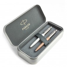 Parker Jotter Originals Pearl ja Beige pliiatsi kinkekomplekt metallkorpusega