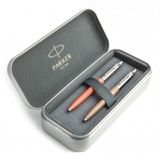 Parker Jotter Originals Coral ja Beige Pastapliiatsi kinkekomplekt metallkorpusega