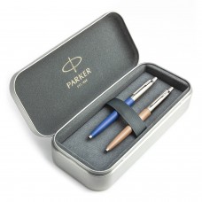Parker Jotter Originals Blue ja Beige Pastapliiatsi kinkekomplekt metallkorpusega