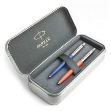Parker Jotter Originals Blue ja Coral Pastapliiatsi kinkekomplekt metallist ümbrisega
