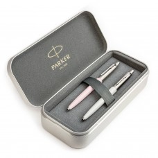 Parker Jotter Originals Pearl ja Pink Pastapliiatsi kinkekomplekt metallümbrises