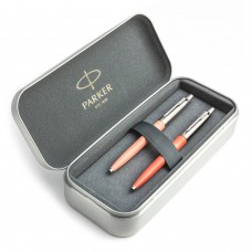 Parker Jotter Originals Powder Pink ja Coral Pastapliiatsi kinkekomplekt metallkorpusega