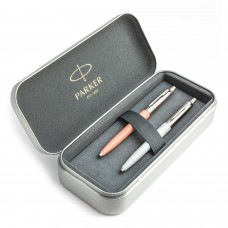 Parker Jotter Originals Powder Pink ja Pearl Pastapliiatsi kinkekomplekt metallkorpusega