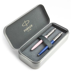 Parker Jotter Originals Pink ja Blue Pastapliiatsi kinkekomplekt metallkorpusega