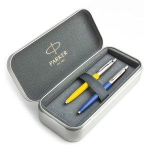 Parker Jotter Originals Yellow ja Blue Pastapliiatsi kinkekomplekt metallkorpusega Parker Jotter Originals Yellow ja Blue Pastapliiatsi kinkekomplekt metallkorpusega