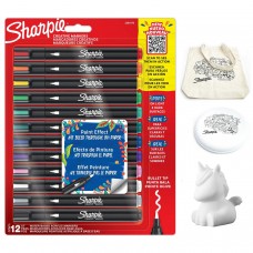 Sharpie akrüülmarkerid, 12 värvi + lisad: raamatumärk, kott, võtmehoidja