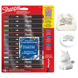 Sharpie akrüülmarkerid, 12 värvi + lisad: raamatumärk, kott, võtmehoidja Sharpie akrüülmarkerid, 12 värvi + lisad: raamatumärk, kott, võtmehoidja