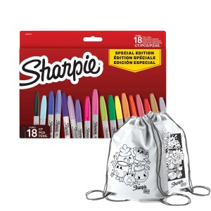 Sharpie Fine 18 värvi komplekt koos värvikotiga