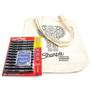 Sharpie loominguliste akrüülmarkerite komplekt 12 värvi, kotiga Elephant värvimiseks