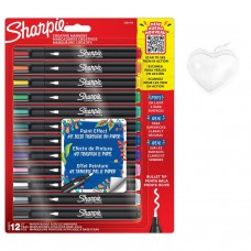 Sharpie akrüülmarkerite komplekt 12 värvi koos värvimisüdamega