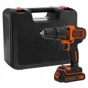 Black Decker BDCHD18K-QW löökpuurpinkide/driveri aku, laadija ja kandekotiga