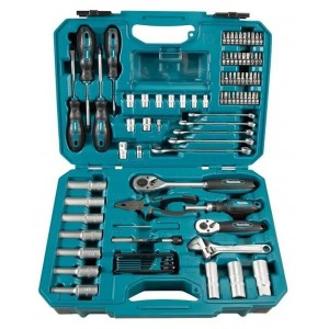 Komplektis 87 Makita E-08458 käsitööriistu