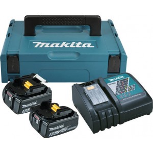 Makita 197624-2 elektrikomplekt (2 x 5.0Ah BL1850B aku + DC18RC laadija) Makpacis