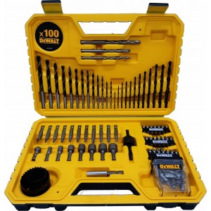 DeWalt 100-osaline puurimispuuri ja -varraste komplekt DT71563-QZ