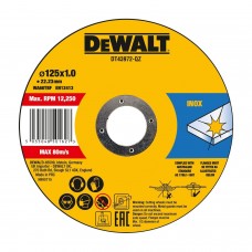 Pjovimo discas Thin Fast Cut 125X1X22.23mm DeWalt - 10 vnt. DT43972-QZ