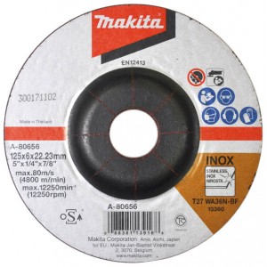 Metalli lihvimiskettad 125x6mm Inox Makita A-80656