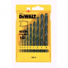 HSS-G DIN 338 1-10mm metallipuurikomplekt 10tk. DeWalt DT5911-QZ HSS-G DIN 338 1-10mm metallipuurikomplekt 10tk. DeWalt DT5911-QZ