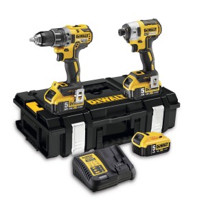 2-tööriistade kombikomplekt puur-/puurpinkera + löökpinker 18V XR 3x5Ah DeWalt
