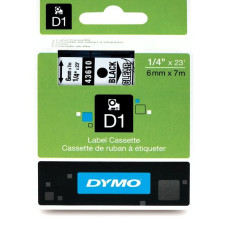 DYMO D1 lint 6mm x7m / must läbipaistval peal (43610 / S0720770)