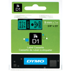 DYMO D1 Lint 9mm x 7m / must rohelisel (40919 / S0720740)